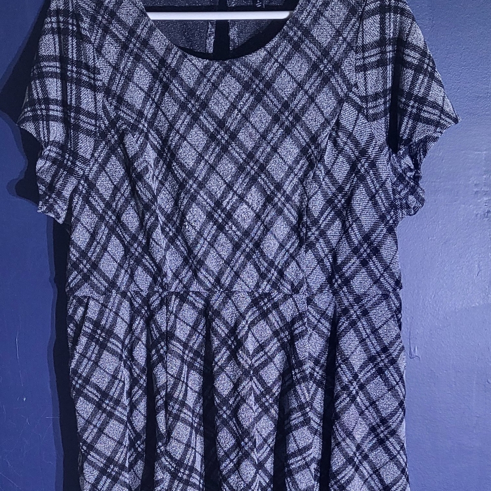 Torrid Plus - Plaid Black and Gray Dress